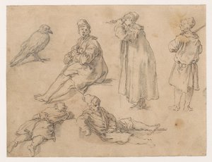 Ein sitzender und zwei stehende Jungen von Abraham Bloemaert