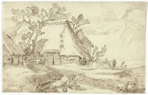 Bauernhof unter Strohdächern