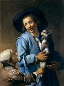 Jugendliche spielen mit einer Katze