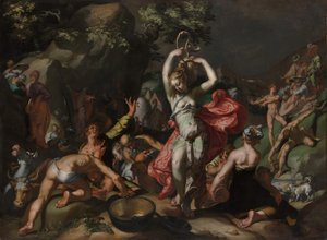 Moses schlägt den Felsen, 1596 von Abraham Bloemaert