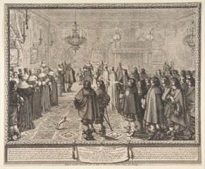 Zeremonie des Ehevertrags zwischen Wladyslaw IV., König von Polen, und Marie Louise (1645) von Abraham Bosse