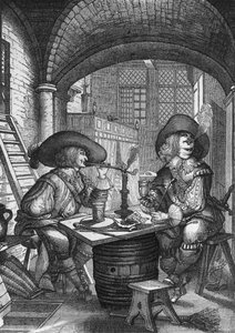 Tabakraucher. Gravur von Abraham Bosse. 18. Jahrhundert