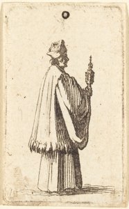 Priester, der das Heilige Sakrament der Eucharistie trägt von Abraham Bosse or Jacques Callot
