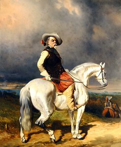 Kavalier auf einem weißen Pferd