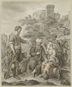 Der Levit und seine Nebenfrau in Gibea von Abraham Delfos