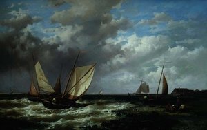 Küstenlandschaften mit Fischerbooten