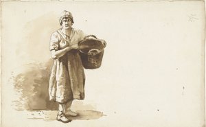 Studie einer Frau mit einem Korb unter dem Arm von Abraham Johannes Ruytenschildt