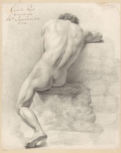 Sitzender männlicher Akt, von hinten gesehen (1. Preis 1820) von Abraham Lion Zeelander