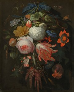 Ein hängender Blumenstrauß