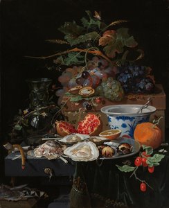 Stillleben mit Früchten, Austern und einer Porzellanschale