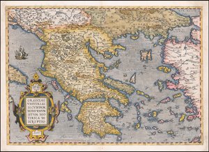 Karte von Griechenland und der Ägäis, 1584