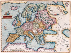 Europa aus: Theatrum Orbis Terrarum, 1579 von Abraham Ortelius