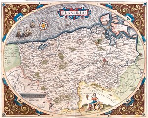 Frankreich (Region: Nord-Pas de Calais), Belgien (Region: Flämisch, Nordwallonisch), Niederlande (Provinz: Zeeland) von Abraham Ortelius