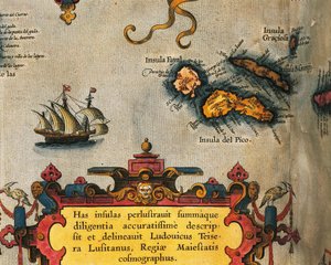 Karte der Azoreninseln aus Theatrum Orbis Terrarum von Abraham Ortelius