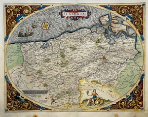 Karte von Flandern aus Theatrum Orbis Terrarum von Abraham Ortelius