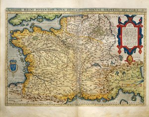 Karte von Frankreich, aus Theatrum Orbis Terrarum von Abraham Ortelius