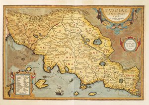 Karte von Tuscia aus Theatrum Orbis Terrarum von Abraham Ortelius