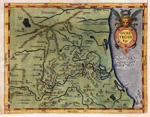 Karte des Golfs von Mexiko (Guastecan), aus der Expedition von Hernando de Soto im Jahr 1570 (Stich)