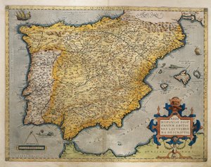 Karte der Iberischen Halbinsel, aus Theatrum Orbis Terrarum von Abraham Ortelius