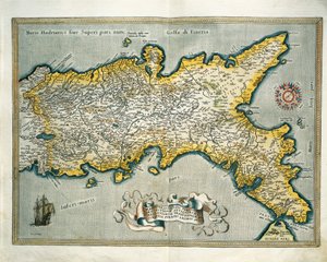 Karte des Königreichs Neapel, Italien, aus Theatrum Orbis Terrarum von Abraham Ortelius
