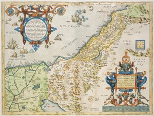 Palästina, von Abraham Ortelius, aus Theatrum Orbis Terrarum, Antwerpen, Platte