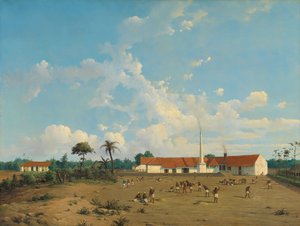Die Zuckerfabrik Kemanglen bei Tegal (oder Tagal), Java von Abraham Salm