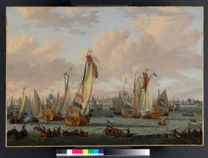 Ein maritimer Scheinkampf auf dem Y vor Amsterdam, vor 1710