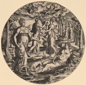 Diana und ihre Nymphen in einem Garten