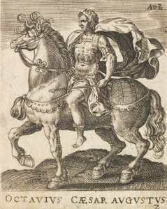 Octavius Caesar Augustus aus Zwölf Kaiser zu Pferd, ca. 1565-1587 von Abraham de Bruyn