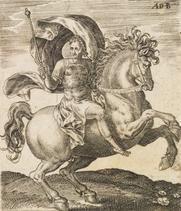 Sergius Galba aus Zwölf Kaiser zu Pferd, ca. 1565-1587 von Abraham de Bruyn