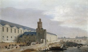 Die Grande Galerie des Louvre mit der Porte Neuve und dem Tour de Bois, ca. 1640 von Abraham de Verwer