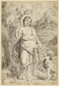 Die heilige Dorothea, einen Palmzweig in ihrer rechten Hand haltend von Abraham van Diepenbeeck