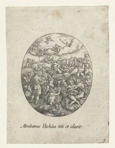 Oval mit den olympischen Göttern in den Wolken