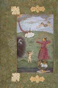 Kaiser Jahangir triumphiert über die Armut, um 1620-25 von Abul Hasan