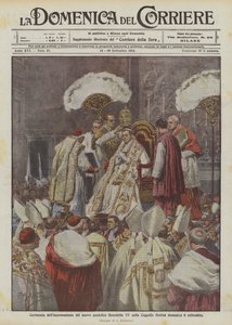 Krönungszeremonie des neuen Papstes Benedikt XV in der Sixtinischen Kapelle am Sonntag, 6. September