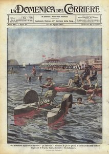 Die neuesten Sportgeräte, die Hydrozykel, sind in diesen Tagen eine Ablenkung