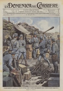 Die barbarischen österreichischen Vorbereitungen für die Offensive am unteren Isonzo, Gasflaschen