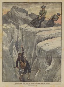 Die Dramen der Alpen, zwölf Stunden an einem Seil über einem Abgrund hängend
