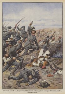 Unsere Helden, in Kars-Bu-Adi, Hauptmann Civardi, verwundet, stürmt unter den Ersten voran