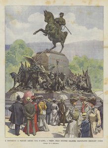 Das Denkmal für Prinz Amedeo, Herzog von Aosta, in Turin, des Bildhauers Calandra, eingeweiht letzten Mittwoch
