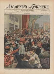Die politische Situation, Montenegriner protestieren in einem kleinen Theater in Konstantinopel