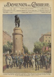 Das nationale Denkmal für den Bersagliere, eingeweiht in Rom in Anwesenheit des Königs?