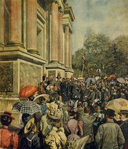 Eröffnung der ersten Internationalen Kunstausstellung in Venedig, von Achille Beltrame (1871-1945), aus La Domenica del Corriere, 30. April 1899 von Achille Beltrame