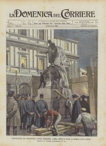 Einweihung des Denkmals für Nicola Spedalieri in Rom, nachts heimlich von der Polizei durchgeführt