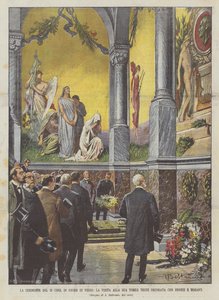 Die Zeremonie am 19. in Ehren von Verdi, der Besuch seines Grabes, das mit Bronzen und Mosaiken geschmückt ist