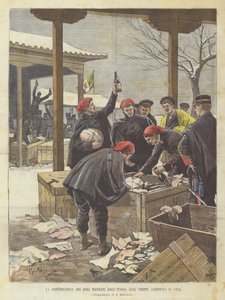 Die Verteilung der aus Italien gesandten Geschenke an die nationalen Truppen in China