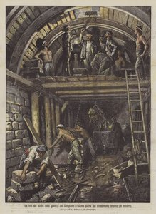 Das Ende der Arbeiten am Simplontunnel, der letzte Stein der Innenverkleidung (18. Oktober)