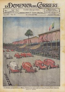 Die Automobilwoche in Mailand, Start der Teilnehmer für den Großen Preis von Italien Vetturette von Achille Beltrame