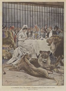 Die Exzentrizitäten des Pariser Lebens, ein Hochzeitsessen in einem Löwenkäfig