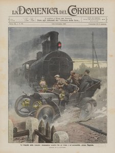 Die Tragödien der Geschwindigkeit, dramatischer Zusammenstoß zwischen einem Zug und einem Auto bei Magenta